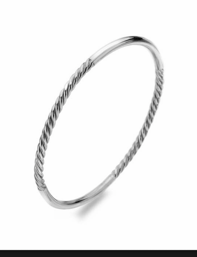 Silver Twist Bangle