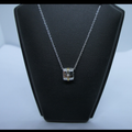 Silver Barrel shaped diamond set pendant