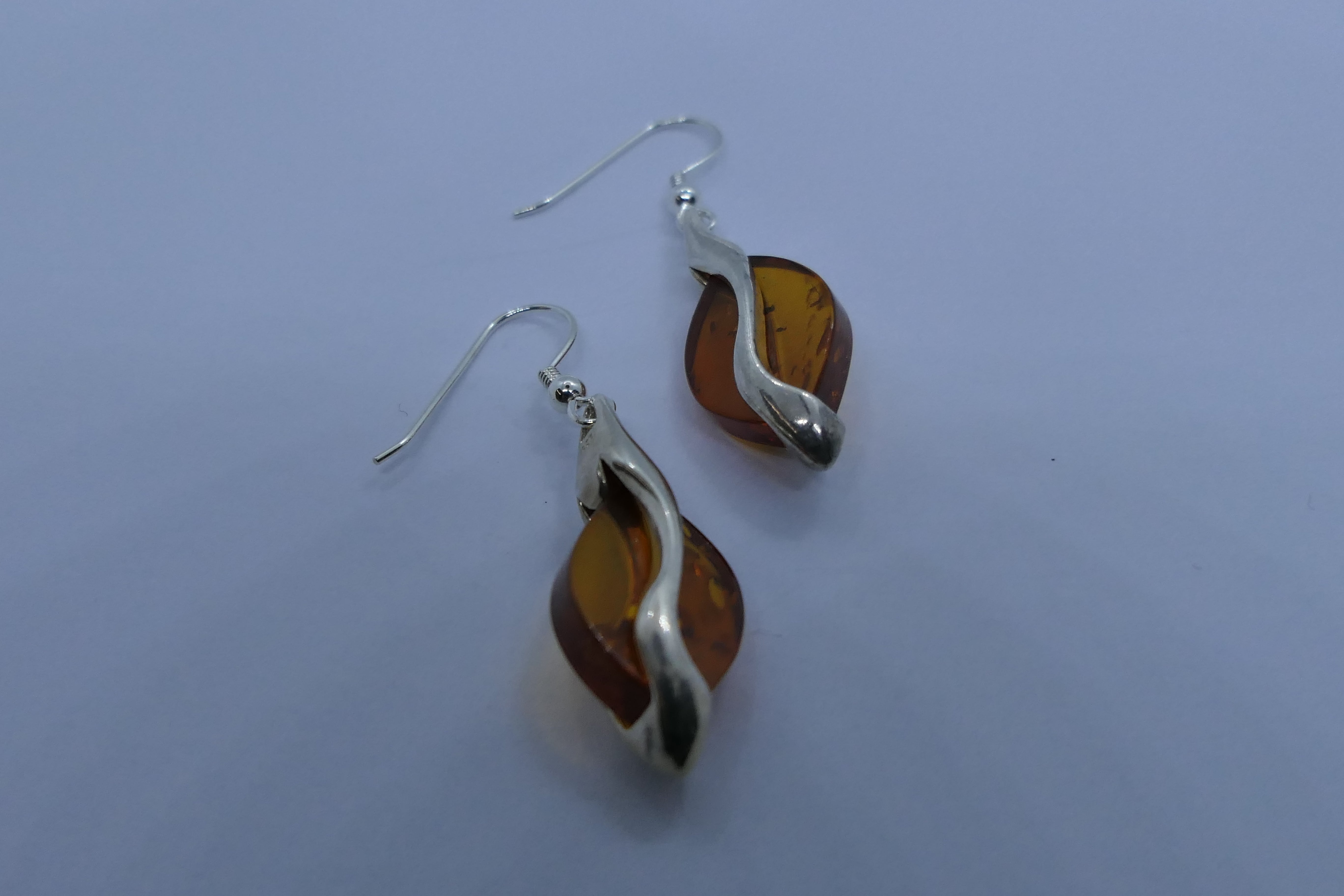 Amber drop earrings