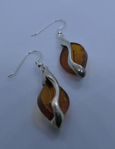 Amber drop earrings