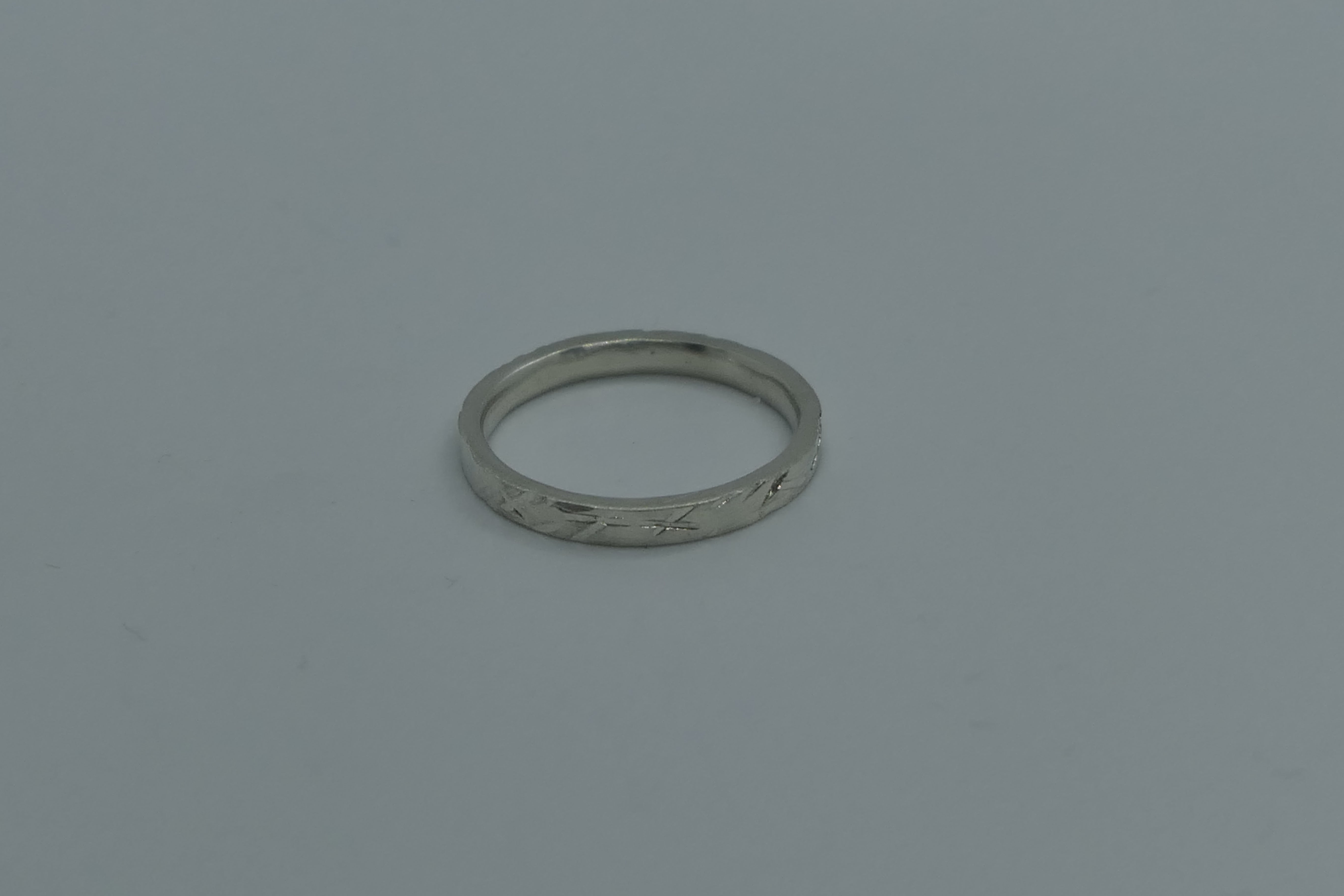 Silver handmade diamond cut ring