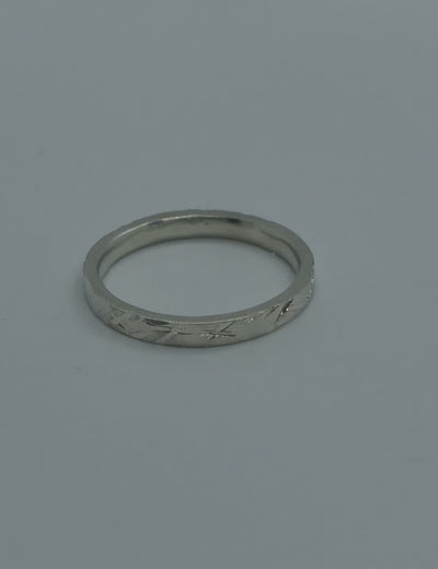 Silver handmade diamond cut ring