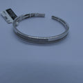 Silver and Cubic zirconia  hinged toque bangle