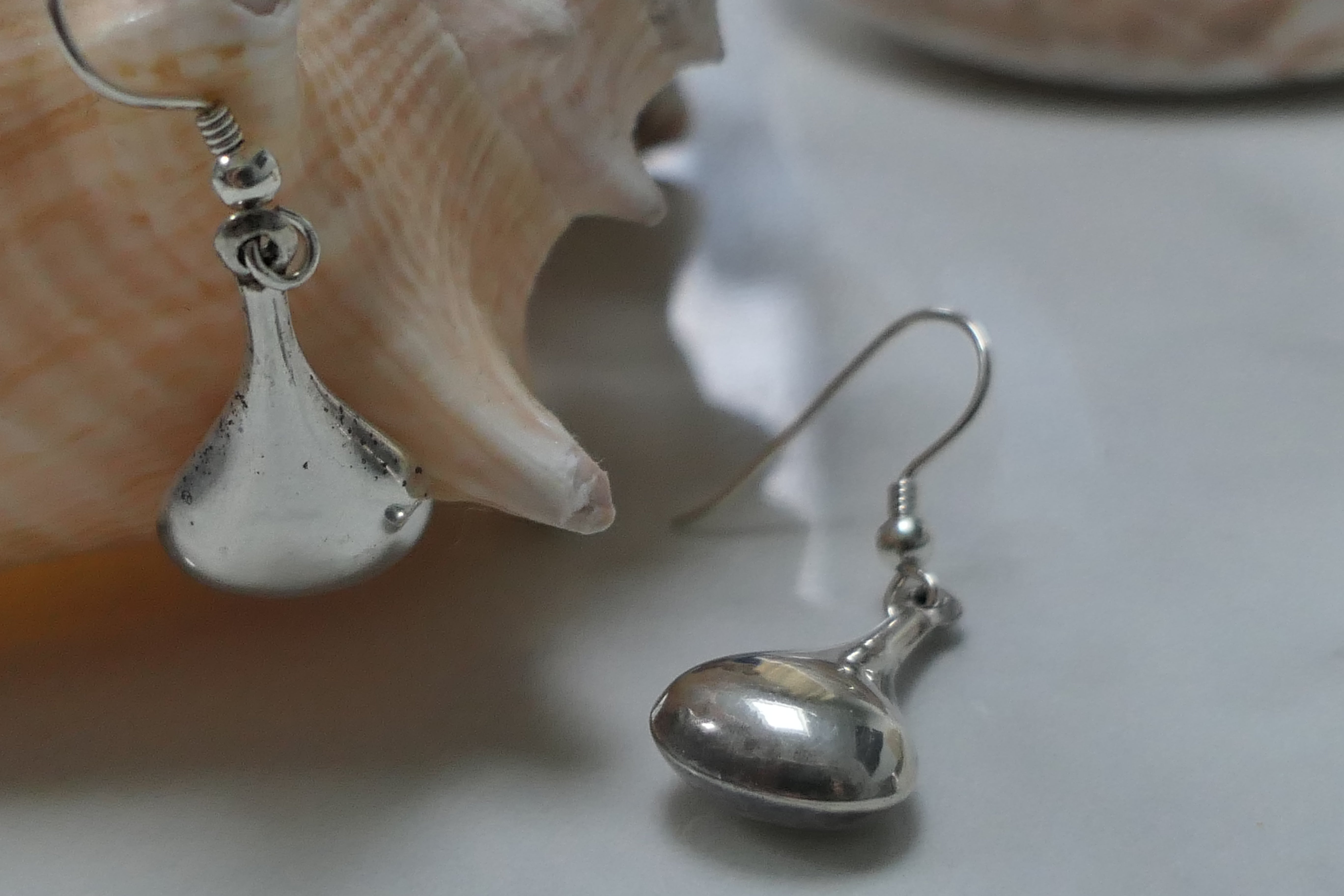 Silver vintage bombay drop earrings