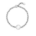 Silver disc id bracelet