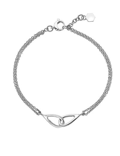 Silver teardrop interlink bracelet