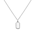 Silver rectangular beaded edge pendant