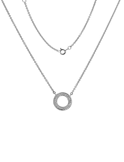 Silver and Cubic Zirconia circle pendant