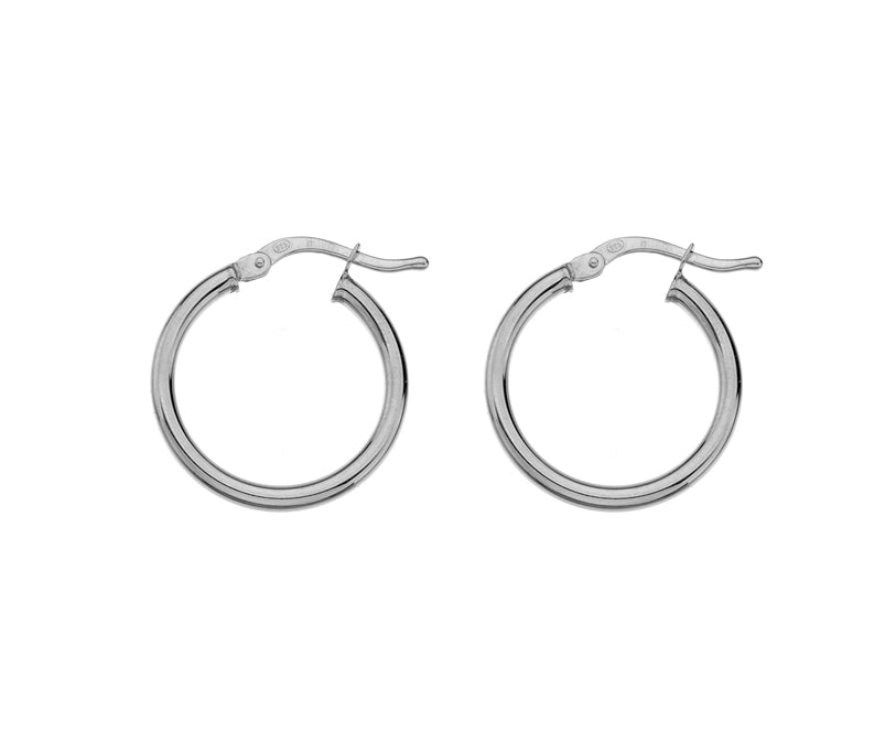 Silver hoop earrings 15mm