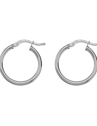 Silver hoop earrings 15mm