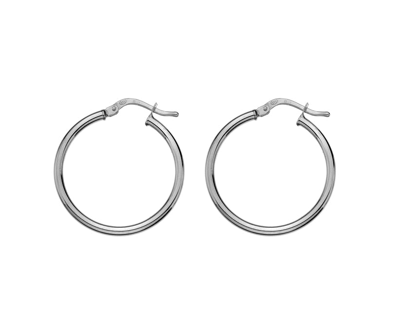 Silver hoop earrings 20mm