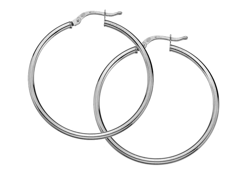 Silver hoop earrings 30mm