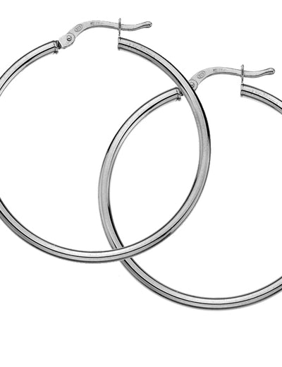 Silver hoop earrings 30mm