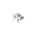 Silver heart shaped diamond set studs